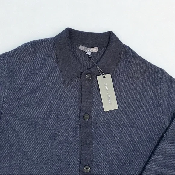 Slate & Stone Navy Knit Button Cardigan XL Grandpacore Academia Minimalist NWT - Picture 3 of 8